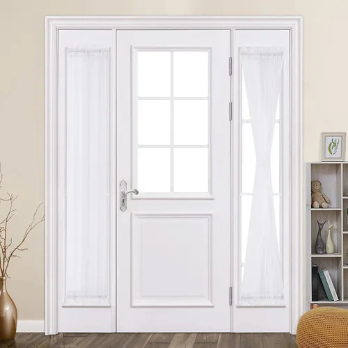 Vista 54 de MIULEE Cortinas Transparentes Laterales para Puerta Francesa con Filtrado de Luz, Tratamiento de Ventana, 2 Paneles de 25 x 40 Pulgadas con Beige