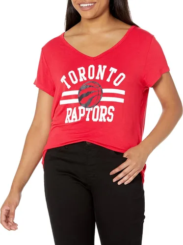 Vista 13 de Ultra Game Camiseta de mujer NBA Oficial con cuello en V y strass de manga corta