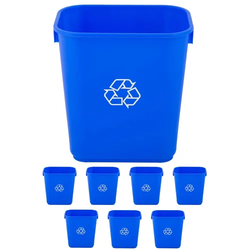 Vista 8 de Cubo de basura rectangular beige de 10 galones para restaurante, papelera comercial, papelera de plástico para oficina, cubo de basura para baño
