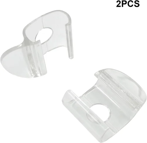 Vista 5 de 2 manijas sin cordones transparentes para persianas, riel inferior de plástico transparente, persianas enrollables, abrazadera de elevación