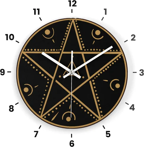 Vista 3 de Reloj de pared de madera para decoración del hogar, tablero de Ouija, pegatinas de números de bricolaje, cocina esotérica, dormitorio, brujería