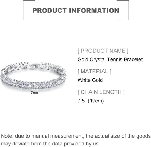 Vista 2 de Pulsera de tenis de cristal de oro de 14 quilates para mujer, diseño de hojas delicadas, bisel con bisel y ajuste de cristal natural, regalo