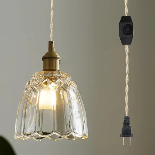 Vista 12 de Sedelan Lámpara Colgante de Vidrio, Iluminación Colgante Vintage, Iluminación Colgante de Cocina Sobre Isla Pasillo Dormitorio Lámpara Colgante