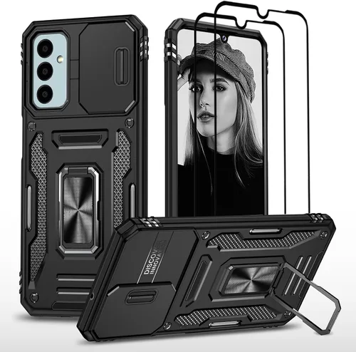 Vista 46 de Jeylly Funda compatible con Samsung Galaxy A12, Samsung Galaxy A12 con protector de pantalla de vidrio templado, protección contra caídas de grado