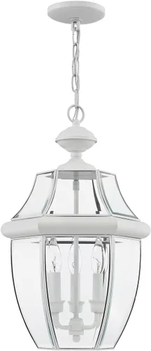 Vista 3 de Livex Lighting 2355-03 Monterey - Farol colgante de 3 luces, para exteriores, color blanco