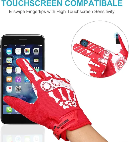 Vista 5 de Guantes de ciclismo de esqueleto de hueso para motocicleta guantes de bicicleta acolchados de montaña para hombres y mujeres resistencia al aire