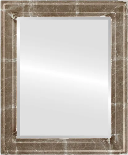 Vista 16 de OVALCREST Espejo de pared biselado rectangular para decoración del hogar, estilo Wright - Oro champán - Dimensiones exteriores de 16 x 20 pulgadas