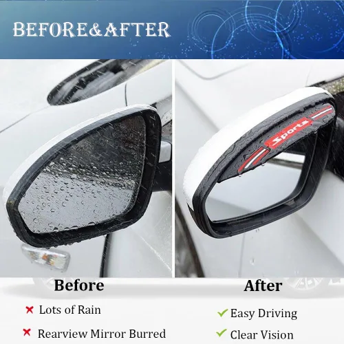 Vista 2 de Protector de Lluvia para Espejo Retrovisor, Película Protectora contra la Lluvia para Espejo de Vehículo, Protector de Visor para la mayoría