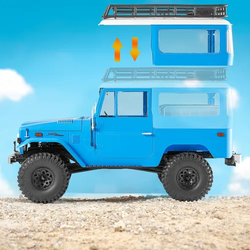 Vista 8 de BEEZRC FMS 1/10 RC Crawler FJ40 Toyota con licencia RS 4WD 2.4G Modelo RC Car Hobby 4x4 RC Rock Crawler Offroad RC Truck RC Auto de control remoto