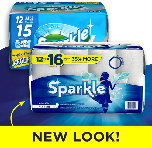 Vista 4 de Toallas de papel Sparkle, 12 = 16 rollos regulares, blanco moderno, tamaño a elección