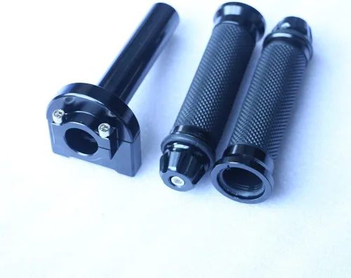 Vista 2 de Yibid Manillar de motocicleta de 7/8 pulgadas, agarre de mano, anodizado motorizado, CNC, giro rápido, tubo de acelerador, control de palanca