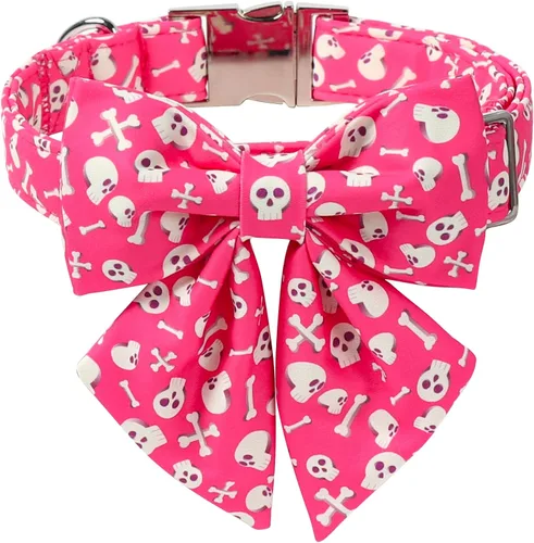Vista 12 de Collar de perro a cuadros de búfalo amarillo otoñal con pajarita elegante Otoño-Lazo-Cuadros Amarillo