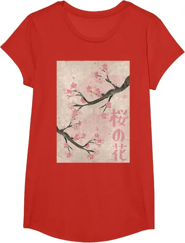 Vista 59 de Cherry Blossom Japanese Vintage Woodblock Japan Pink Sakura T-Shirt Asphalt Grey