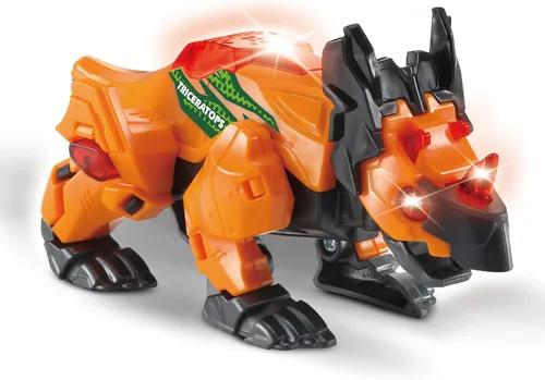 Vista 4 de Vtech Switch & Go Dinos - Combo Triceratops - Figura de juguete de dinosaurio 2 en 1 con efectos Simm, sonido y luz - Incluye tarjeta de datos