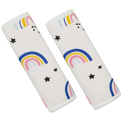 Vista 8 de Funda para correa de bebé para niños, 2 fundas para cinturón de seguridad de automóvil, protector de almohadilla para el cuello para niños recién