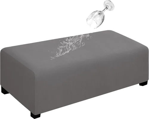 Vista 32 de Easy-Going Funda para Otomán Elástica 100% Doble Impermeable Rectangular Plegable Taburete de Almacenamiento Protector de Muebles Funda Suave