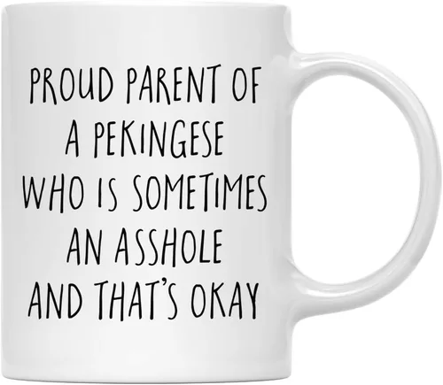 Vista 19 de Andaz Press Funny Dog - Taza de café de 11 onzas, regalo de broma, orgulloso padre de un afenpinscher que es a veces un gilipollas y eso está bien