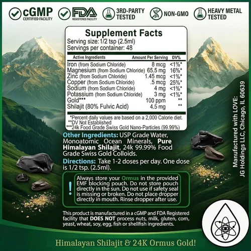 Vista 6 de Atomic ORMUS Fusions Shilajit Monoatómico Gold – Líquido de 4 onzas, ORMUS de oro de 24 quilates + extracto de shilajit 20:1, suplemento de energía