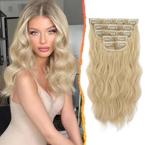 Vista 41 de BARSDAR Extensiones de cabello ondulado con clip negro marrón - 14 pulgadas, extensiones de cabello corto ondulado con clip para mujer - 5 piezas