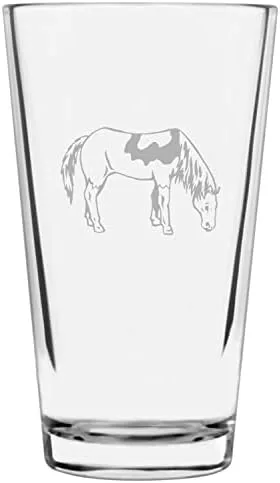Vista 25 de Shetland Pony (cuerpo) - Vaso de pinta grabado con temática de caballo alternativo de 16 onzas