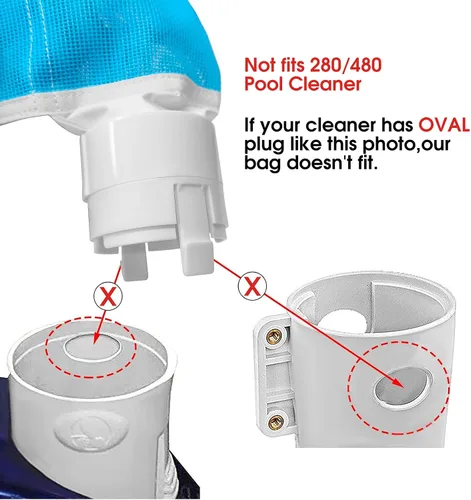 Vista 3 de 360 bolsas de hojas para limpiar piscinas con cremallera de mayor capacidad 9-100-1012 - Red de repuesto compatible con Zodiac Polaris 360 380