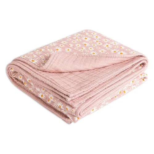 Vista 4 de Babyletto Edredón 100% algodón orgánico, certificado GOTS, 3 capas de muselina ultrasuave y transpirable, margarita