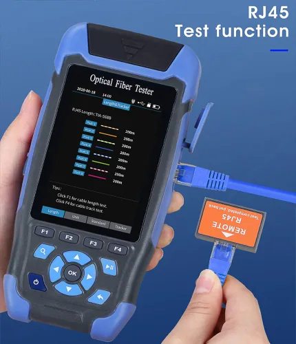 Vista 5 de Mini-Pro 1310/1550nm SM OTDR Probador multifunción integrado OPM/OLS / RJ45 prueba/VFL Rango de prueba 16.4 ft-60Km Rango dinámico 24dB/22dB