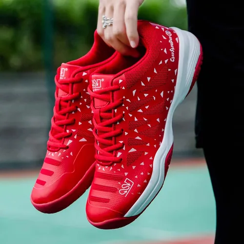 Vista 4 de Jakcuz Zapatos de tenis de bádminton para hombres y mujeres, zapatos de raqueta, tenis de voleibol para entrenamiento de cancha en interiores