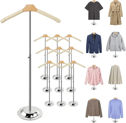Vista 7 de Soporte de exhibición ajustable para camisas, 2 piezas, soporte de exhibición de camisetas de 20-35 pulgadas de altura para vendedores, camisa