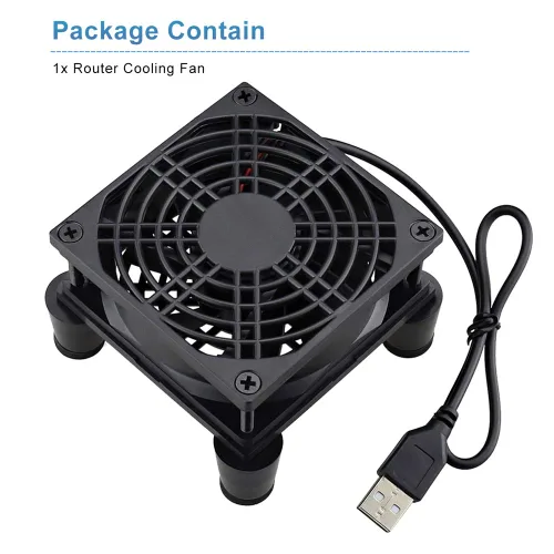 Vista 7 de GDSTIME Enfriador de ventilador de enrutador pequeño de 3.150 in con controlador de 3 velocidades L/M/H, CC 5V USB alimentado por USB, ventiladores