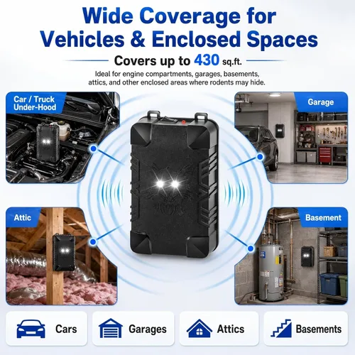 Vista 7 de Paquete de 2 repelentes de roedores para motores de automóvil, repelente