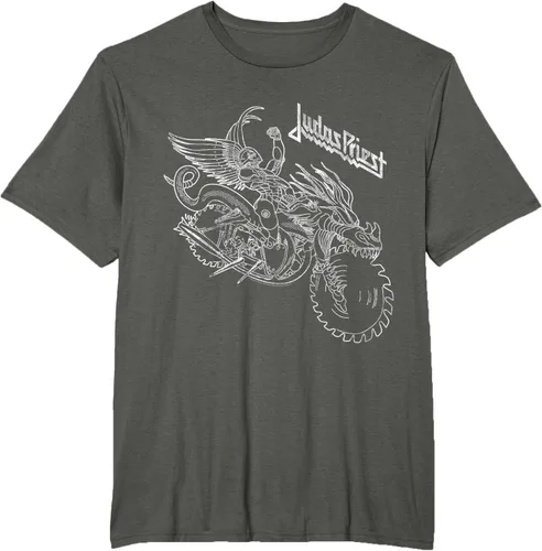 Vista 3 de Judas Priest - Camiseta de asfalto con estructura de alambre y analgésico, gris, S