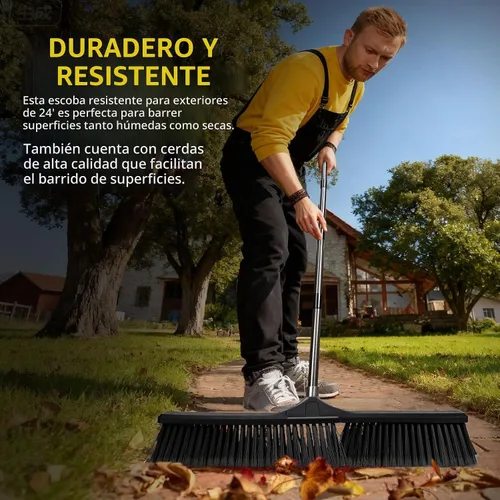 Vista 7 de Masthome - Escoba de empuje de 24 pulgadas, escoba resistente para Negro