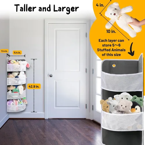 Vista 2 de Ofiray-home Estante esquinero suave Organizador colgante seguro Almacenamiento de pared apto para niños para artículos diversos, juguetes
