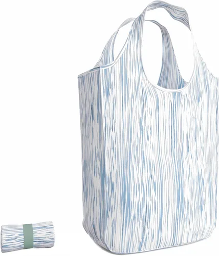 Vista 13 de Pure Sage Bolsa de comestibles reutilizable - Elegante bolsa de compras para comestibles - Bolsa plegable - Tamaño mediano