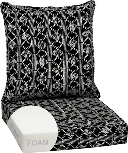 Vista 46 de Arden - Juego de cojines de asiento profundo para exteriores, espuma, 24x24, azulejos Alana