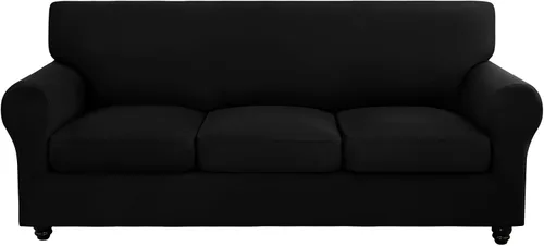 Vista 33 de SearchI Funda elástica para sofá, funda para sillón de 2 piezas con funda de cojín separada para silla, protector de muebles lavable para sala