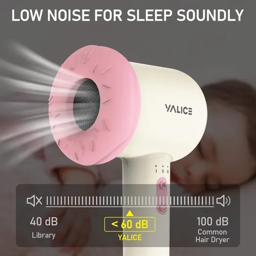 Vista 4 de YALICE Secador de pelo inalámbrico para bebés y niños, secador de pelo portátil con flujo de aire suave y cuidado iónico de bajo calor para bebés, 3