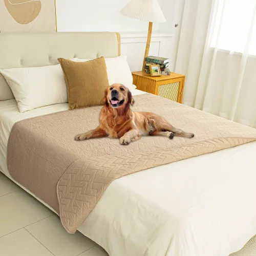 Vista 7 de Ameritex Manta 100% impermeable para cama de perro, funda de sofá de doble cara con patrón moleteado para mascotas, funda reversible para muebles
