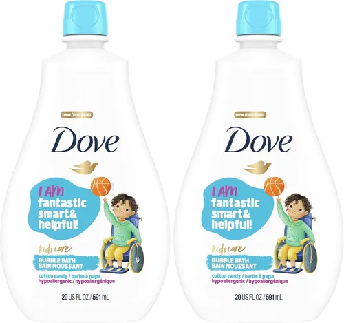 Vista 8 de Dove Kids Care - Baño de burbujas para niños, fórmula hipoalergénica de algodón de azúcar, 20 onzas