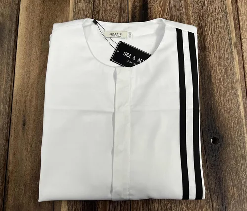 Vista 4 de SEA&ALP Trajes africanos para hombre Dashiki de 2 piezas Blanco
