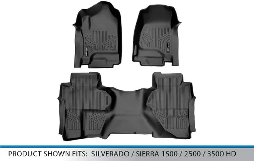Vista 5 de MAXLINER - Juego de alfombrillas personalizadas de 2 filas compatibles con Chevrolet Silverado 1500 2014-2018