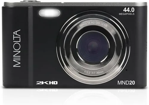 Vista 2 de Minolta Cámara digital MND20 de 44 MP - Video Ultra HD de 2.7K, zoom digital 16X, estabilización antivibración, lapso de tiempo, detección facial