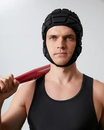 Vista 2 de Casco de rugby acolchado protector suave para hockey fútbol fútbol portero for Hockey, 7v7 Flag Football, Soccer Goalie