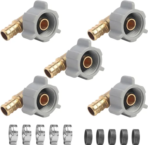 Vista 11 de WiseWater Juego de 4 adaptadores giratorios PEX de 1/2" x 1/2" FNPT para agua potable, accesorios de latón DZR sin plomo con anillos de crimpado