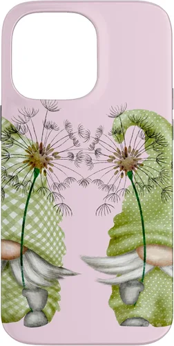 Vista 21 de Gnomos de primavera de diente de león para iPhone 16 para mujeres y divertido estuche de jardinero