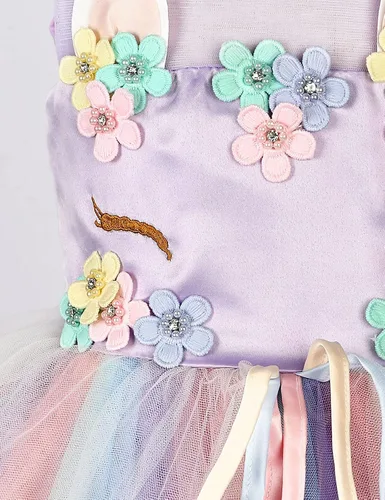 Vista 5 de FENGMAX Disfraz de unicornio para niñas pequeñas con diadema