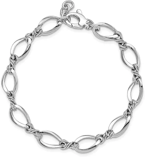 Vista 4 de Pulsera de eslabones de oro blanco de 14 quilates de 75 pulgadas joyería fina para mujer regalos para ella