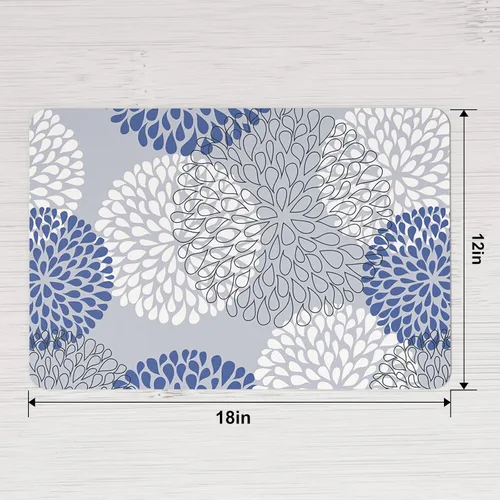Vista 2 de QiyI - Juego de 4 manteles individuales de piel sintética de 12 x 18 pulgadas para cocina y comedor, resistentes al calor, antideslizantes