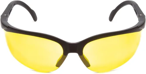 Vista 3 de Calabria ANSI Z87+S - Gafas de seguridad tintadas amarillas para hombres y mujeres, envolventes, antivaho, resistentes a los arañazos, protección